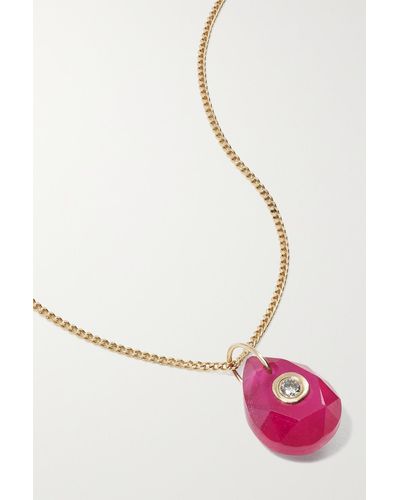 Pascale Monvoisin Orso N°1 Collier 9- And 14-karat Gold, Ruby And Diamond Necklace - Pink