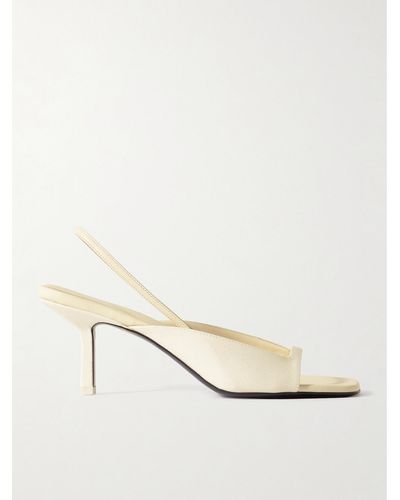 Neous Kamui Leather-trimmed Cady Slingback Sandals - Natural