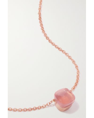 Pomellato Nudo 18-karat Rose Gold, Quartz And Chalcedony Doublet Necklace - Pink