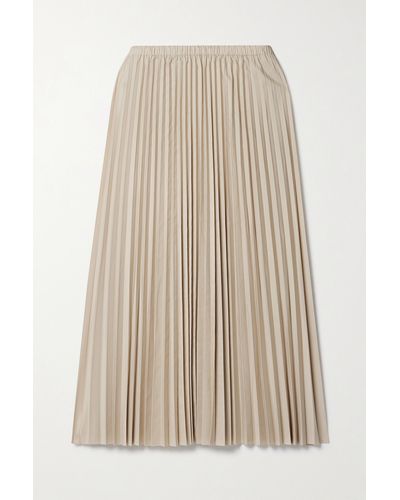 Tibi Pleated Shell Midi Skirt - Natural