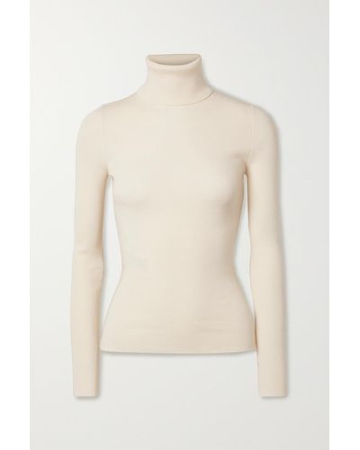 Gucci Embroidered Wool-blend Turtleneck Sweater - Natural