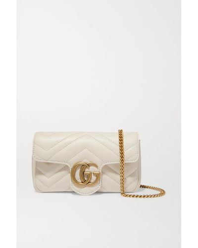 Gucci GG Marmont Super-Mini-Tasche Aus Matelassé - Natur