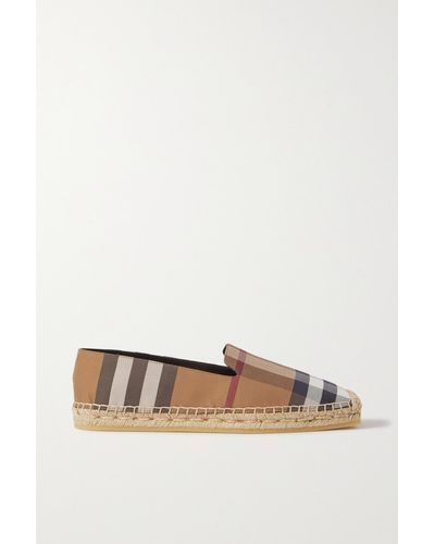 Burberry Checked Canvas Espadrilles - Brown