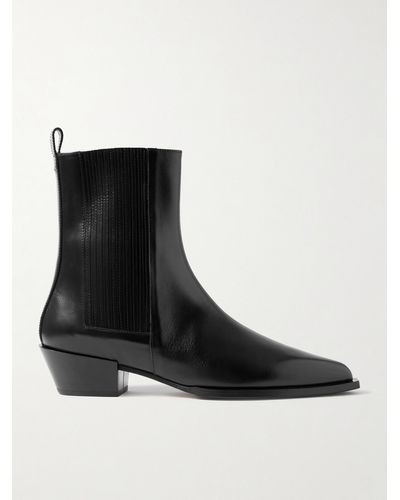 Aeyde Belinda Leather Ankle Boots - Black