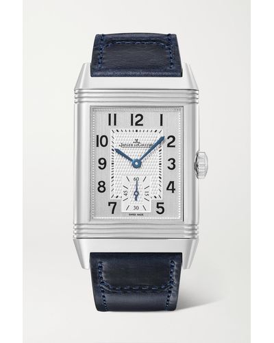 Jaeger-lecoultre Reverso Classic New York Limited Edition Hand-wound 45.6mm Stainless Steel And Leather Watch - Blue