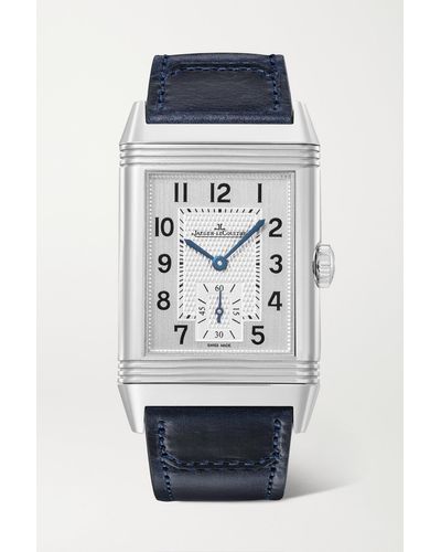 Jaeger-lecoultre Reverso Classic Milan Limited Edition 45,6 Mm Uhr Aus Edelstahl Mit Handaufzug Und Armband Aus Canvas Und Leder - Blau