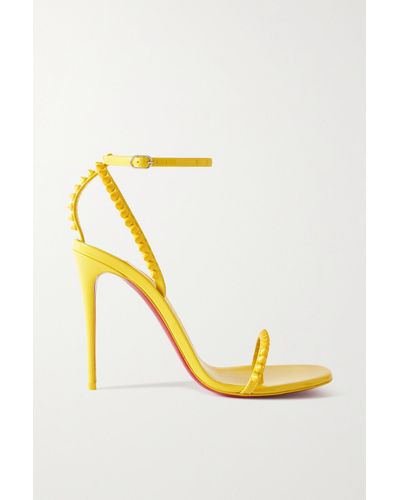 Christian Louboutin So Me 100 Spiked Leather Sandals - Metallic