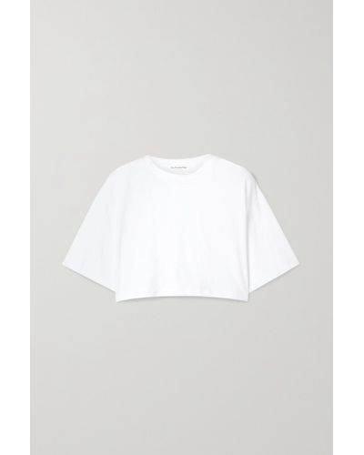 Frankie Shop Karina Verkürztes T-shirt Aus Baumwoll-jersey - Weiß