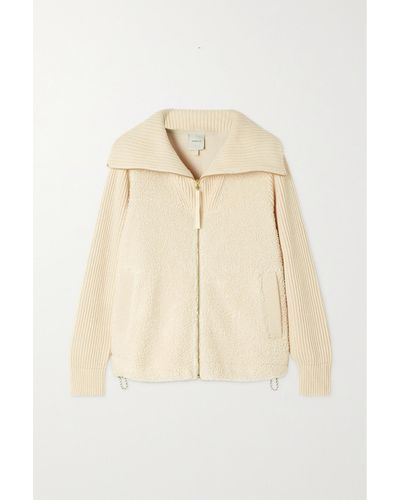 Varley Ardley Fleece And Ribbed Cotton Jacket - Natural