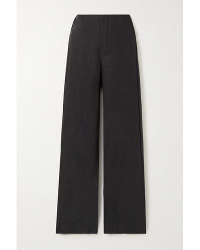 Faithfull The Brand + Net Sustain Vincente Linen Straight-leg Trousers - Black