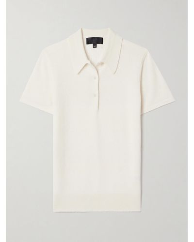 Nili Lotan Milos Cashmere Polo Shirt - White