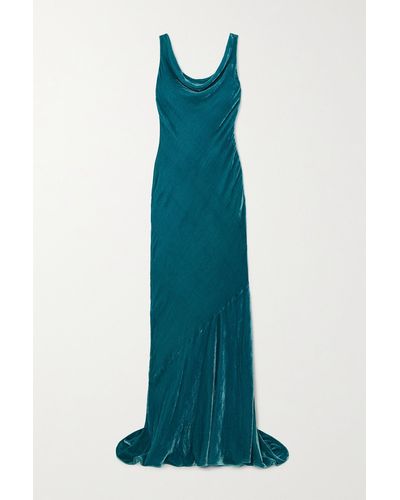 Saloni Asher Velvet Gown - Blue