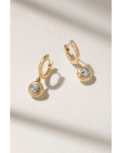 Marlo Laz Gemma Small 14-karat Gold Acquamarine Hoop Earrings - Natural