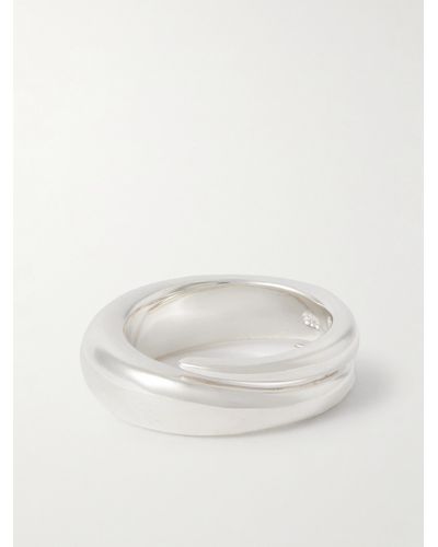 Sophie Buhai + Net Sustain Winding Medium Silver Ring - White