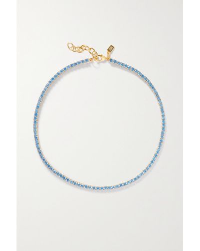 Crystal Haze Jewelry Serena Vergoldete Kette Mit Cubic Zirkonia - Blau