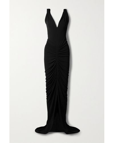 Givenchy Open-back Ruched Crepe Gown - Black