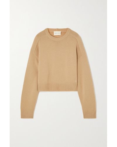 Loulou Studio Bruzzi Oversized Cropped Wool And Cashmere-blend Sweater - Natural