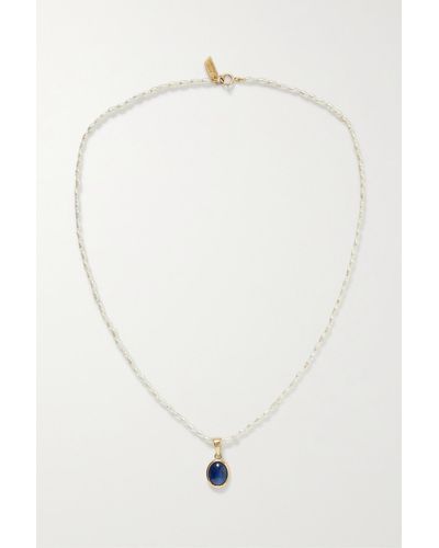 Loren Stewart + Net Sustain Cielo 14-karat Recycled Gold, Pearl And Kyanite Necklace - White