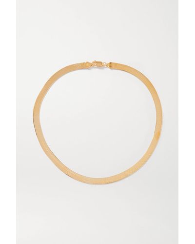 Loren Stewart Herringbone Xl Gold Vermeil Necklace - Metallic