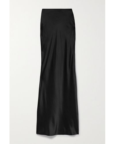 Veronica Beard Medina Silk-blend Charmeuse Maxi Skirt - Black