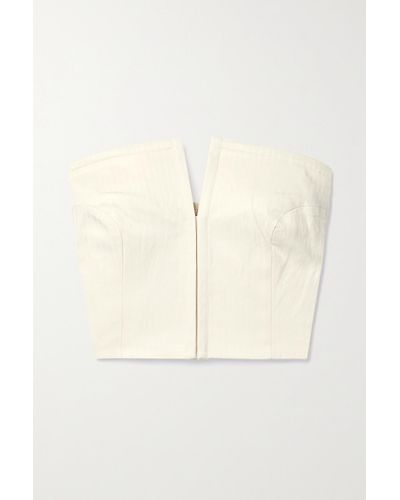 Mara Hoffman + Net Sustain Layne Strapless Lyocell And Organic Cotton-blend Twill Top - Natural