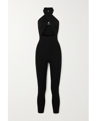 Zeynep Arcay Cutout Stretch-jersey Halterneck Jumpsuit - Black