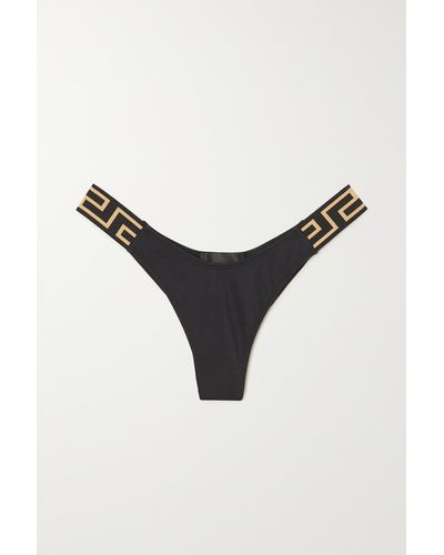 Versace Bas de bikini à motif Greca Key - Noir
