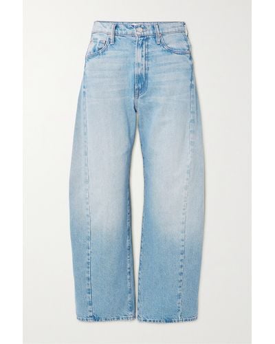 Mother + Net Sustain The Half Pipe Sneak Cropped High-rise Wide-leg Jeans - Blue
