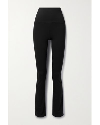 Skin Stretch Cotton And Modal-blend Jersey Leggings - Black