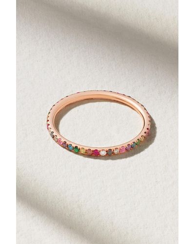 Ileana Makri Thread 18-karat Rose Gold Multi-stone Ring - Pink