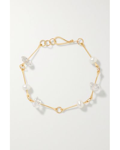 Melissa Joy Manning 14-karat Recycled Gold, Herkimer Diamond And Pearl Bracelet - White