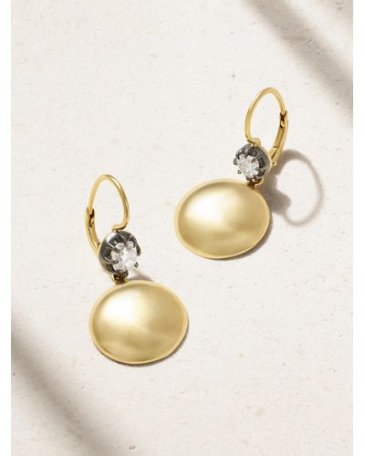 Sylva & Cie 18-karat Gold And Sterling Silver Diamond Earrings - Natural
