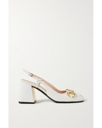 Gucci Mid-heel Slingback With Horsebit - Natural