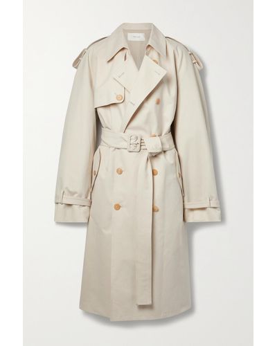 The Row June Double-breasted Belted Cotton And Wool-blend Trench Coat - Natural