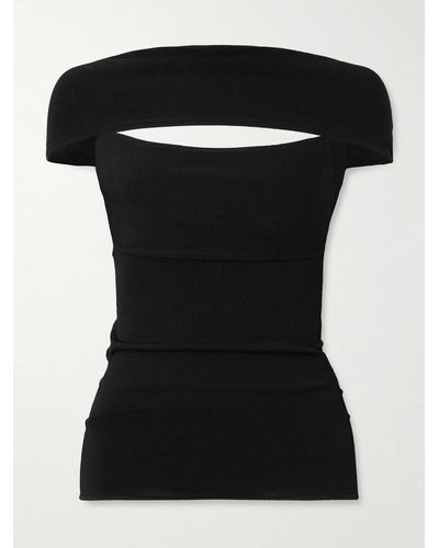 Totême Cutout Knitted Top - Black