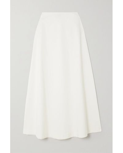 Matteau + Net Sustain Organic Cotton-blend Twill Midi Skirt - White