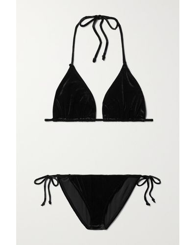 Norma Kamali Velvet Triangle Bikini - Black