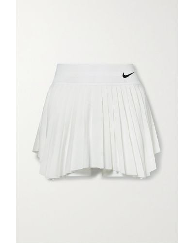 Nike Court Slam Mesh-trimmed Pleated Dri-fit Tennis Skirt - White
