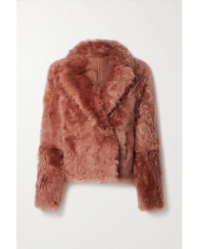 Yves Salomon Toscana Shearling Jacket - Pink