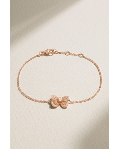 De Beers Portraits Of Nature Butterfly 18-karat Rose Gold Diamond Bracelet - Natural