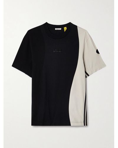 Moncler Genius + Adidas Originals Zweifarbiges T-shirt Aus Baumwoll-jersey - Schwarz