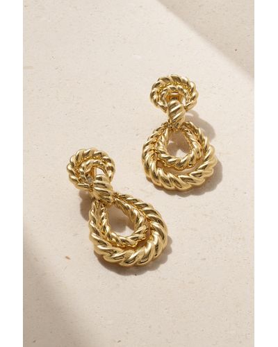 David Webb Lasso 18-karat Gold Clip Earrings - Natural
