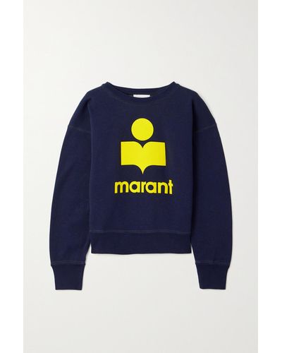 Isabel Marant Mobyli Sweatshirt Aus Jersey Aus Einer Baumwollmischung Mit Flockdruck - Blau