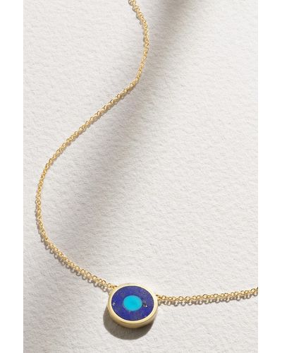 Jennifer Meyer Mini Evil Eye 18-karat Gold, Turquoise And Lapis Lazuli Necklace - White