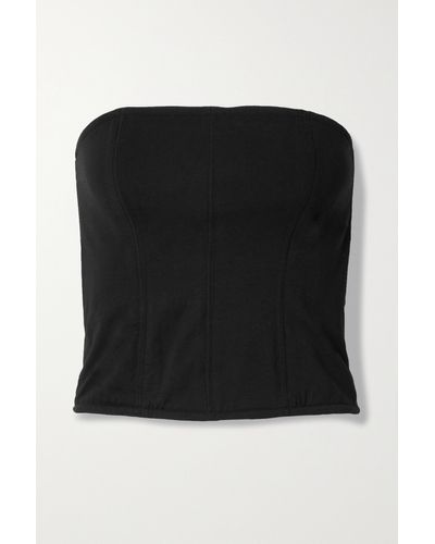 Skin Strapless Cotton And Modal-blend Jersey Top - Black