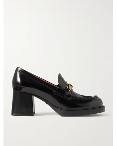 Tod's Gomma Embellished Leather Platform Loafers - Black