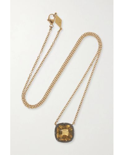 Fred Leighton Collection Silver-topped 18-karat Gold Citrine Necklace - White