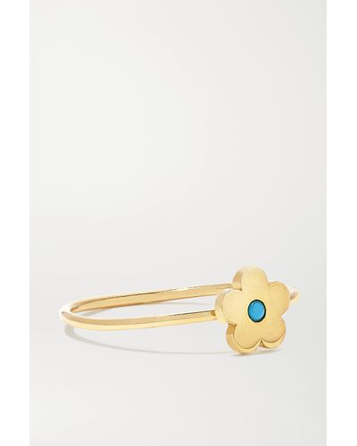 Jennifer Meyer Mini Daisy 18-karat Gold Turquoise Ring - Metallic