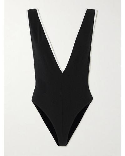 Lisa Marie Fernandez + Net Sustain Two-tone Stretch-crepe Swimsuit - Black