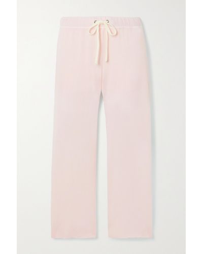 James Perse Cropped Supima Cotton-terry Track Trousers - Pink